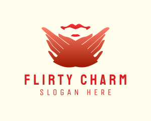 Flirt - Elegant Red Lips logo design