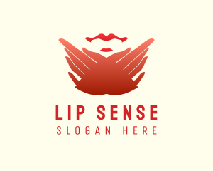 Elegant Red Lips logo design