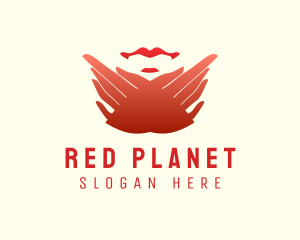 Elegant Red Lips logo design