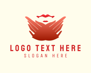 Manicure - Elegant Red Lips logo design