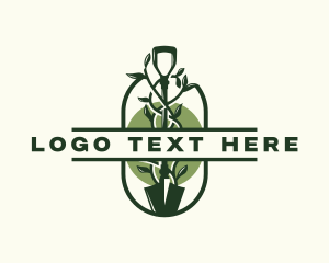 Eco - Shovel Gardening Plant Tool logo design