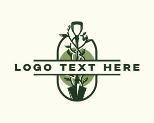 Shovel Gardening Plant Tool Logo