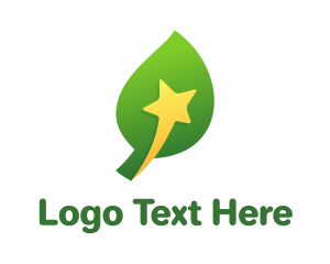 Green Leaf - Yellow Star Leaf logo design