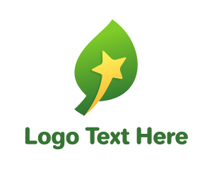 Eco - Yellow Star Leaf logo design