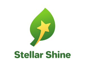 Yellow Star Leaf logo design