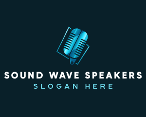 Audio Podcast Microphone logo design