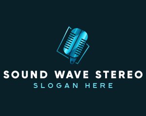 Stereo - Audio Podcast Microphone logo design