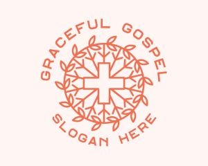 Gospel - Cross Wreath Emblem logo design