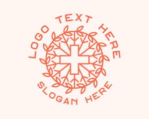 God - Cross Wreath Emblem logo design