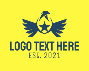 Bird - Hawk Star Shield logo design