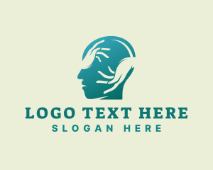 Brain - Mental Health Hands logo design