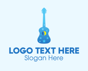 Music Lesson - Blue Night Dream Guitar logo design
