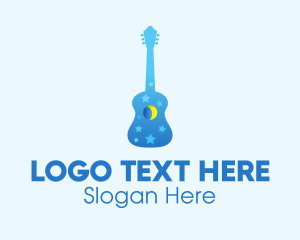 Guitar Lesson - Blue Night Dream Guitar logo design