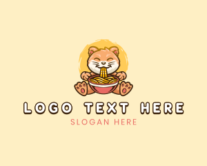 Asian Food - Cat Asian Noodles logo design