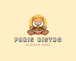 Cat Asian Noodles  logo design