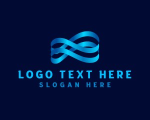 Flow - Digital Infinity Loop logo design