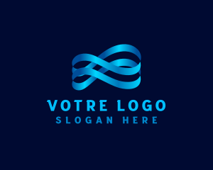 Ribbon - Digital Infinity Loop logo design