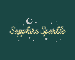 Moon Stars Sparkle logo design