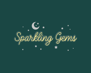 Moon Stars Sparkle logo design