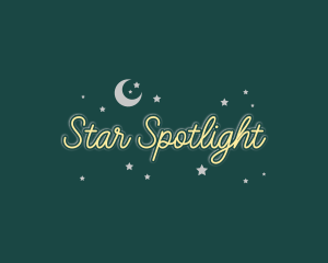 Moon Stars Sparkle logo design