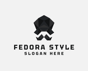 Geometric Mustache Hat logo design