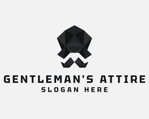 Geometric Mustache Hat logo design