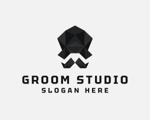Groom - Geometric Mustache Hat logo design