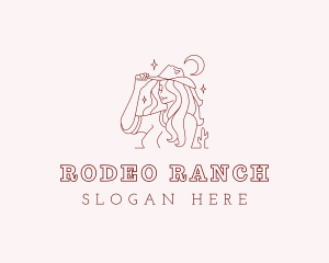 Cowgirl Woman Ranch logo design