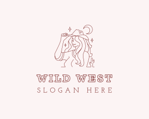 Cowgirl Woman Ranch logo design