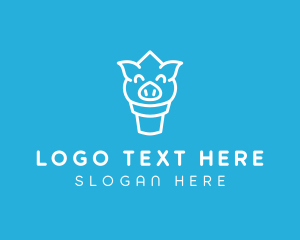 Pig - Ice Cream Pig logo design