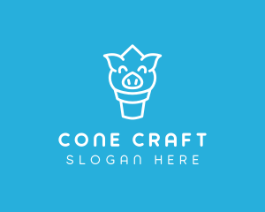 Ice Cream Pig logo design