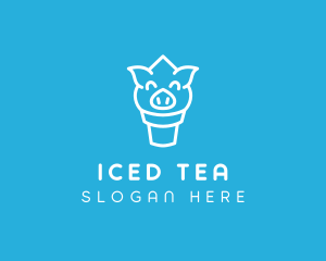 Ice Cream Pig logo design