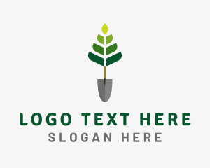 Grass - Tree Shovel Gardener logo design