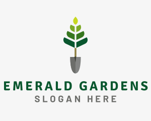 Tree Shovel Gardener logo design