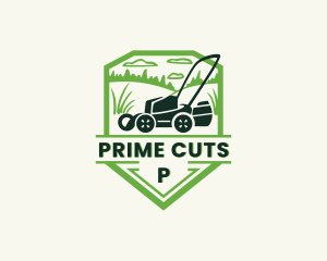 Grass Cutting Lawn Mower  logo design