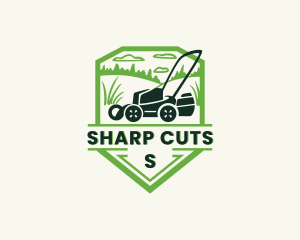 Grass Cutting Lawn Mower  logo design