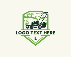 Grass Cutting Lawn Mower  Logo