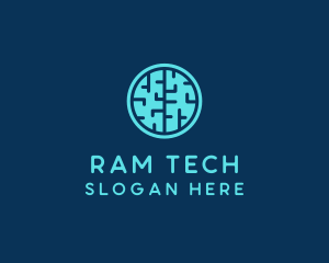 Tech Brain Circle logo design