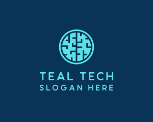 Tech Brain Circle logo design