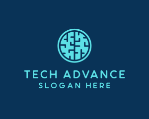 Advanced - Tech Brain Circle logo design