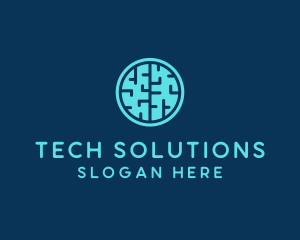 Tech - Tech Brain Circle logo design