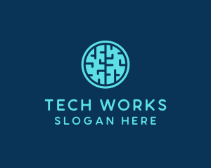 Tech Brain Circle logo design