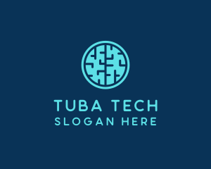 Tech Brain Circle logo design