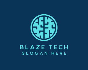 Tech Brain Circle logo design