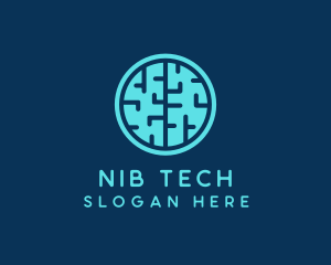 Tech Brain Circle logo design