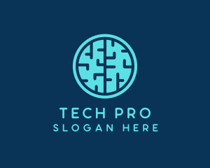 Tech - Tech Brain Circle logo design