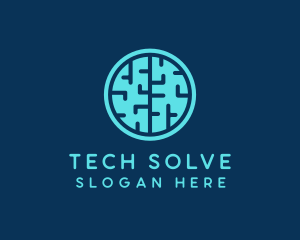 Tech Brain Circle logo design