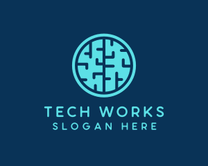 Tech Brain Circle logo design