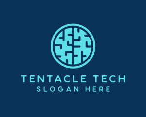 Tech Brain Circle logo design