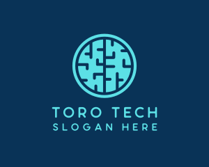 Tech Brain Circle logo design